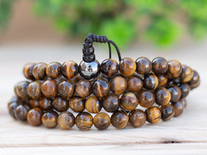 Tiger Eye Stone Prayer Bead Mala