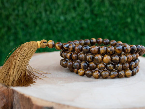 Tiger Eye Tassel Mala