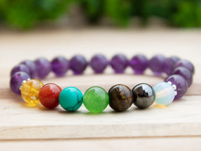 Amethyst Seven Chakra Bracelet