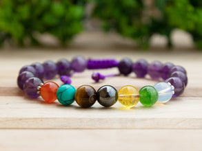 Amethyst Seven Chakra Bracelet