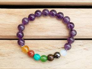 Amethyst Seven Chakra Bracelet