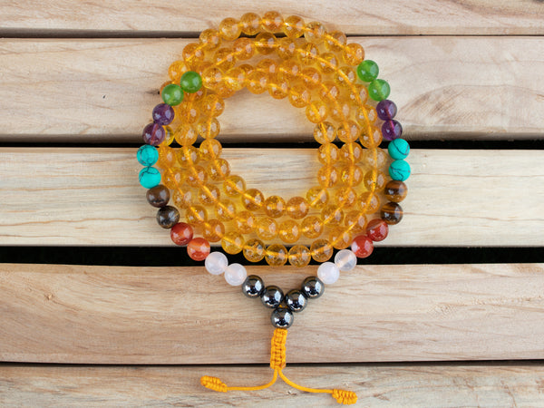 Citrine Seven Chakra Mala