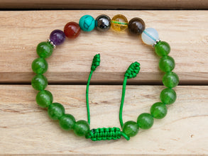 Green Jade Seven Chakra Bracelet