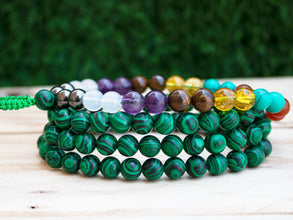 Malachite Seven Chakra Mala