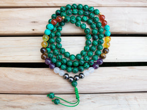 Malachite Seven Chakra Mala