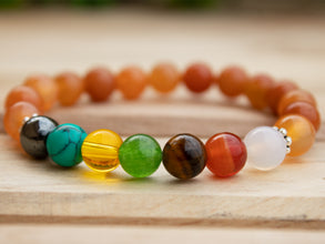 Mix Carnelian Seven Chakra Bracelet