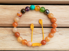 Mix Carnelian Seven Chakra Bracelet