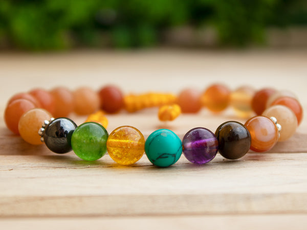 Mix Carnelian Seven Chakra Bracelet