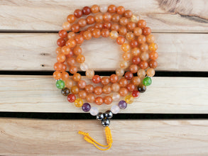 Seven Chakra Mix Carnelian Mala