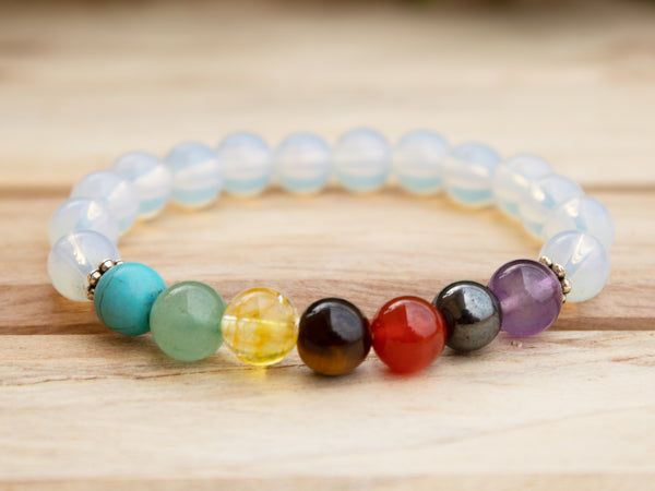 Opalite Seven chakra Bracelet