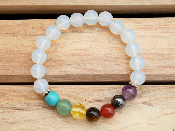 Opalite Seven chakra Bracelet