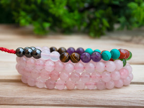 Rose Quartz Seven Chakra Mala