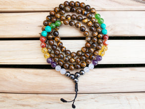 Tiger Eye Seven Chakra Mala